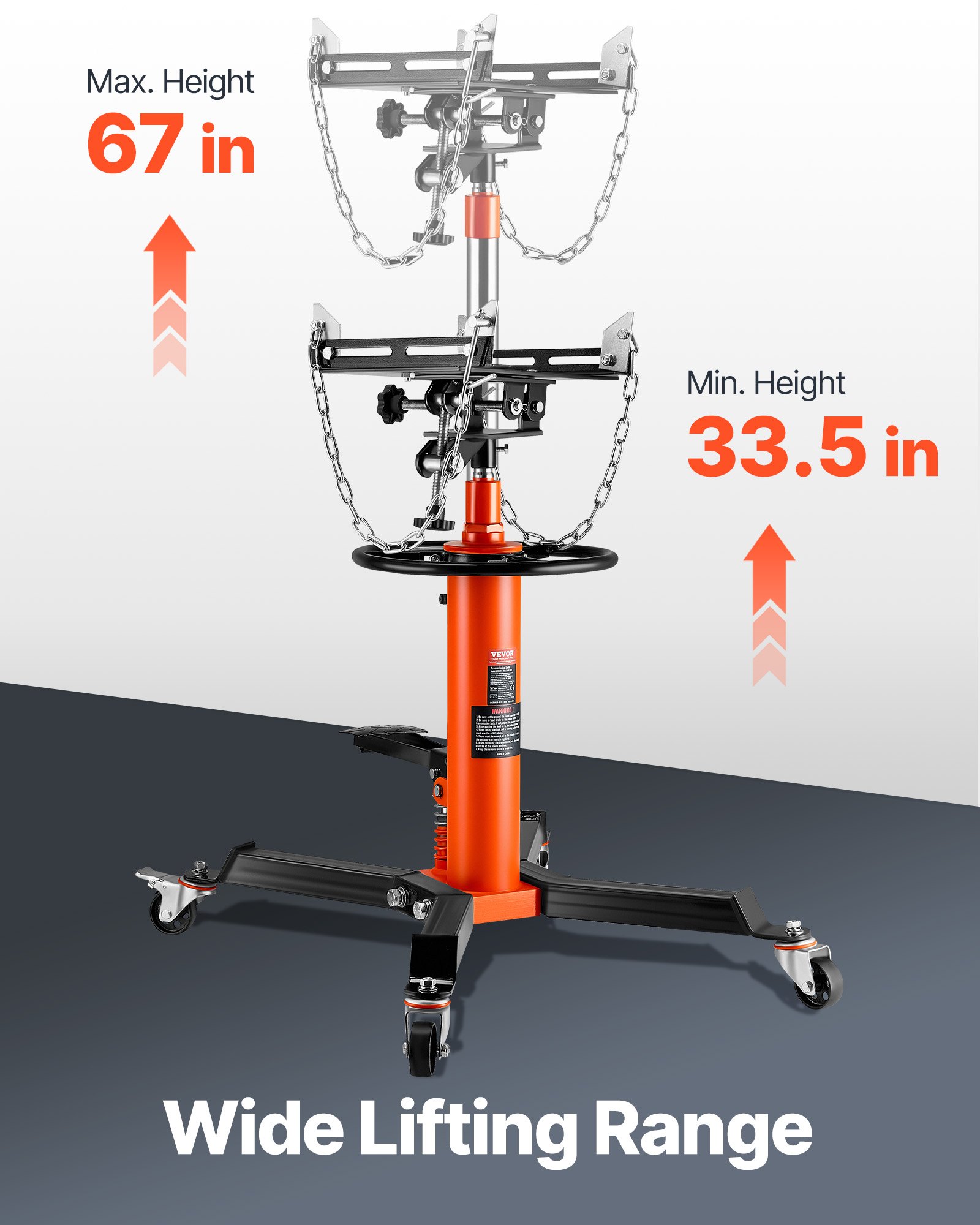 VEVOR Transmission Jack,1/2Ton/1100lbs Capacity Hydraulic Telescopic