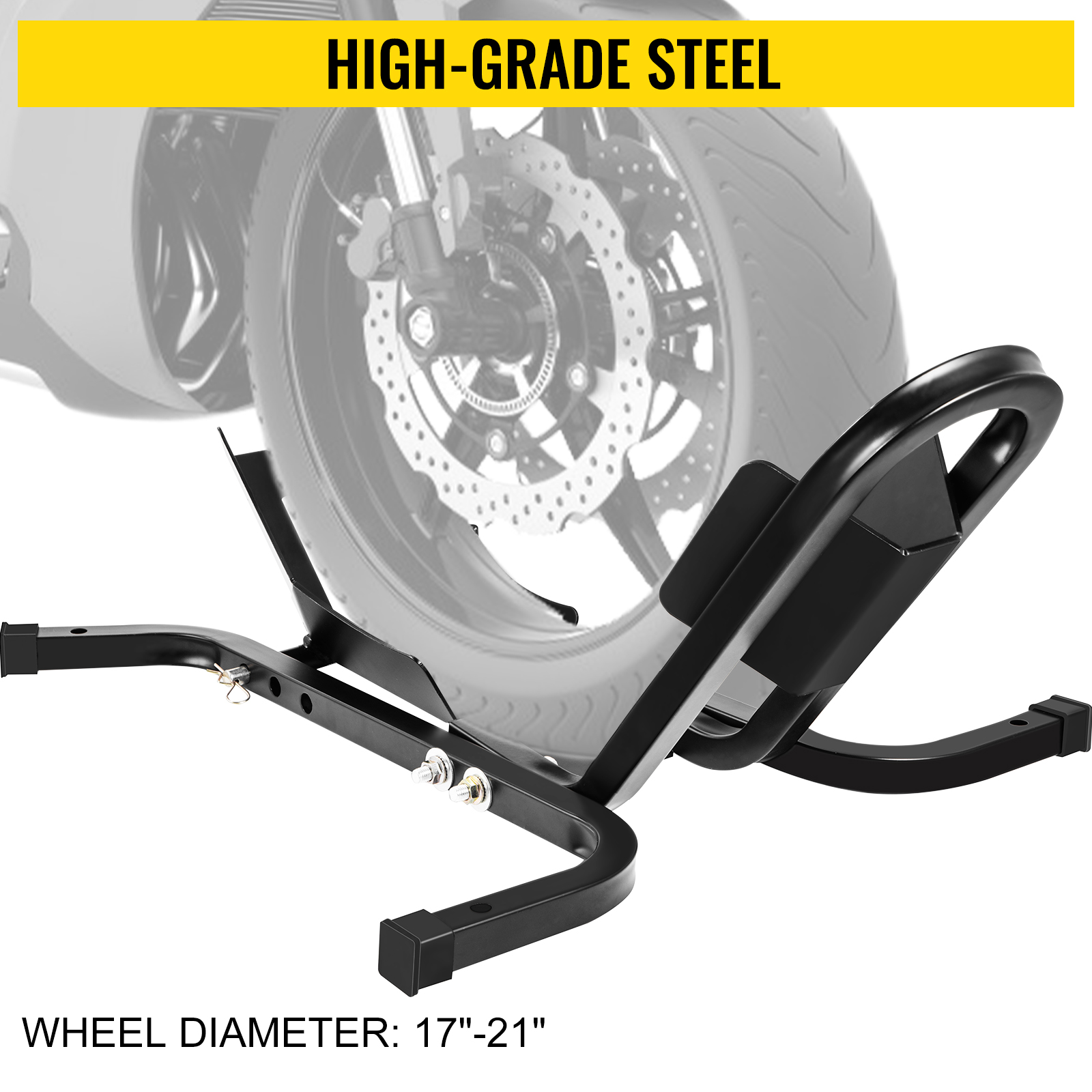 VEVOR Motorcycle Front Tire Chock, 1200 lbs Heavy Duty Wheel Stand