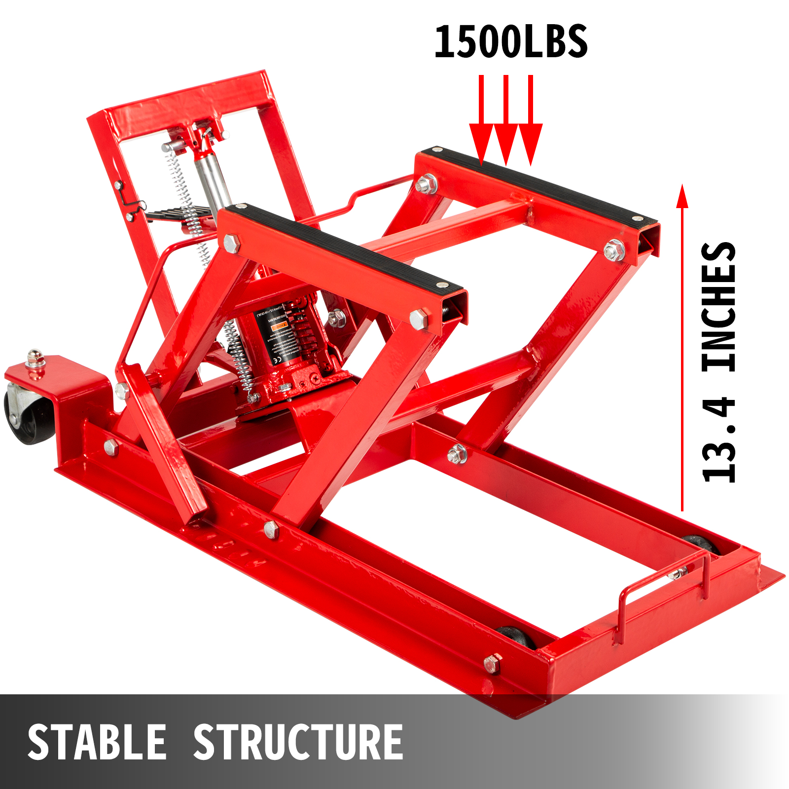 VEVOR Hydraulic Motorcycle Scissor Jack with 1,500LBS Load Capacity