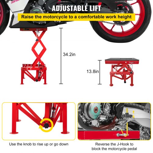 Motorcycle Jack, Scissor Jack 300lbs, Hydraulic Lift Table With ...