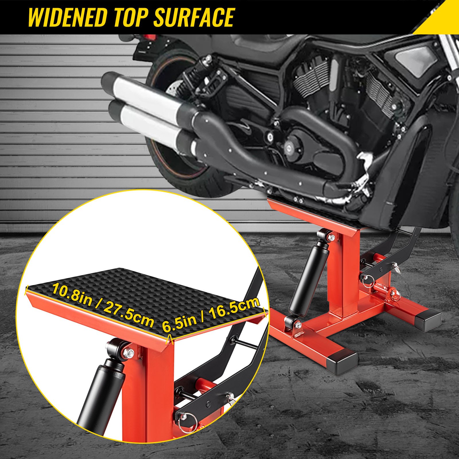 VEVOR Motorcycle Dirt Bike Lift Stand, 400 Lbs Heavy Duty Motorcycle ...