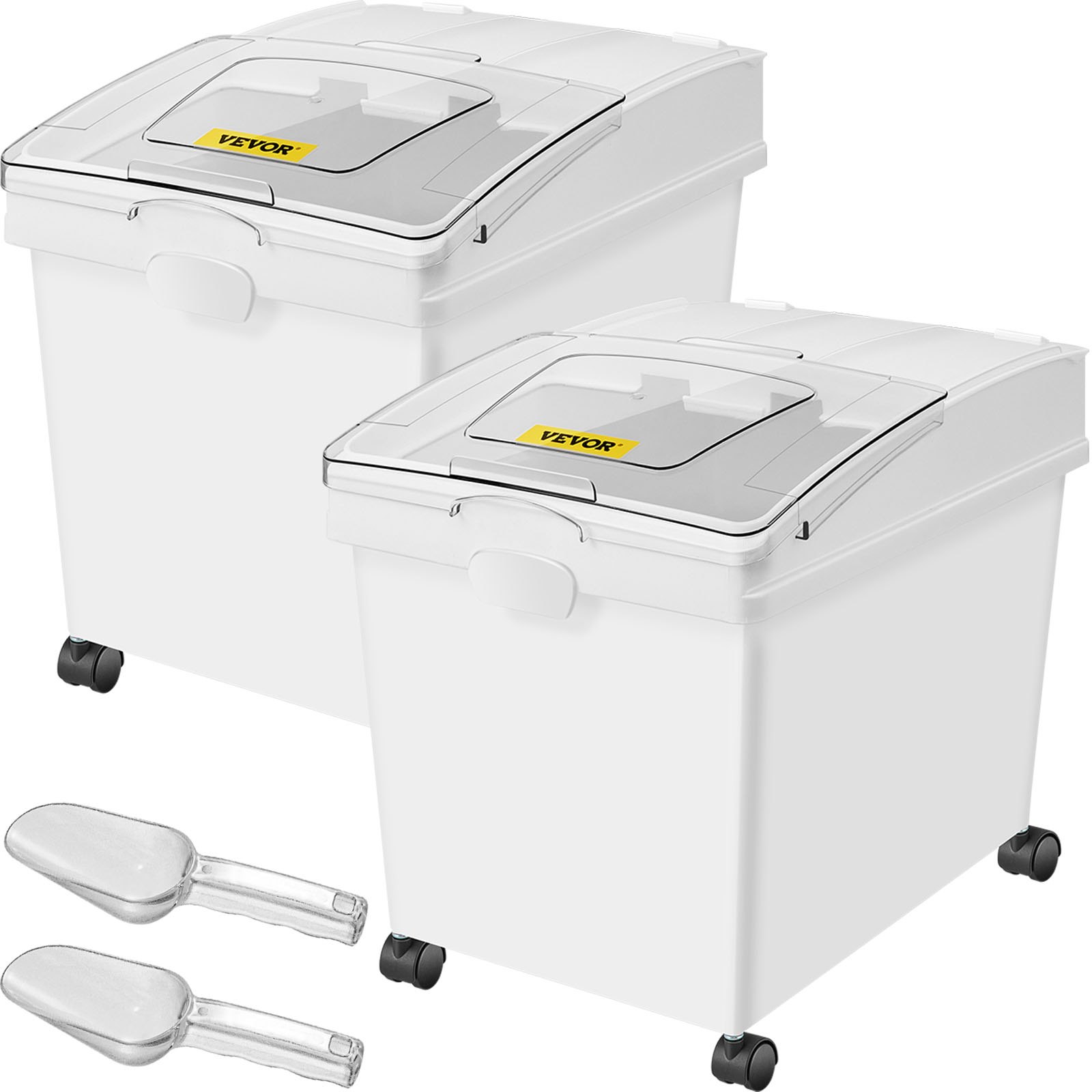 Ingredient Storage Bin, Flour Bins On Wheels, 10.5 Gallons Capacity, 2