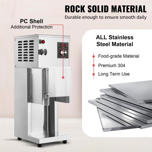 VEVOR 800W Electric Ice Cream Mixer Machine, 110V Ice Cream Blender, 10