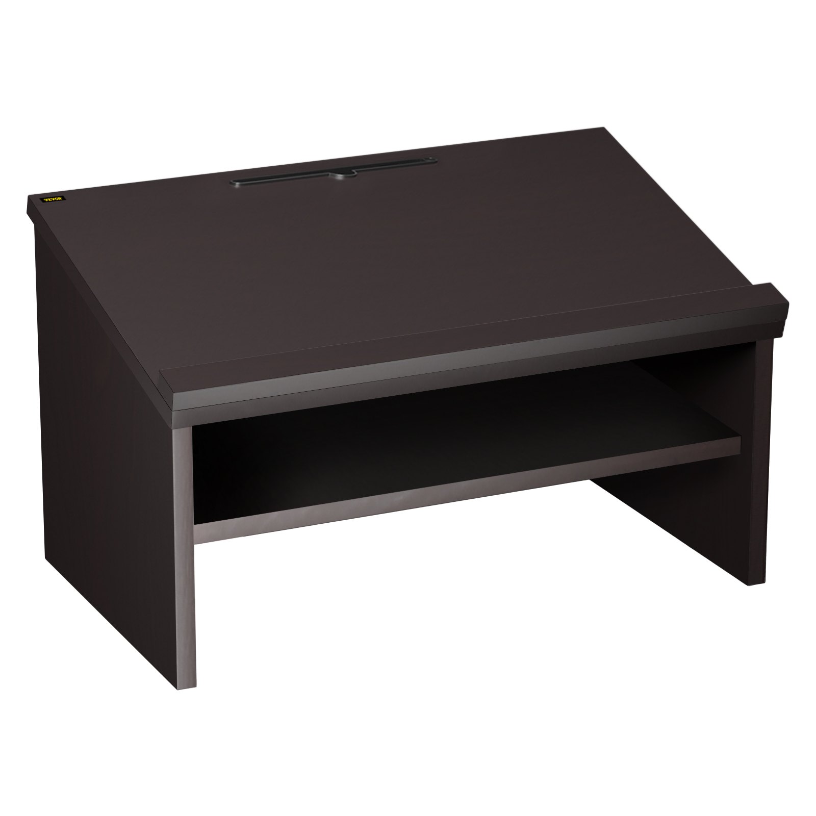 VEVOR Table Top Lectern, 23.6" x 19.3", Tabletop Podiums w/Open Storage