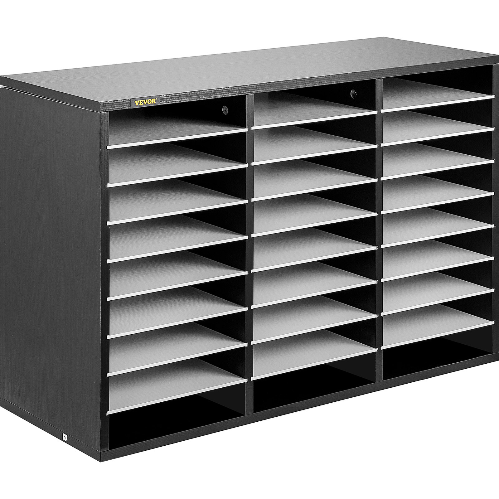 VEVOR 27 Compartments Wood Literature Organizer, Adjustable Shelves