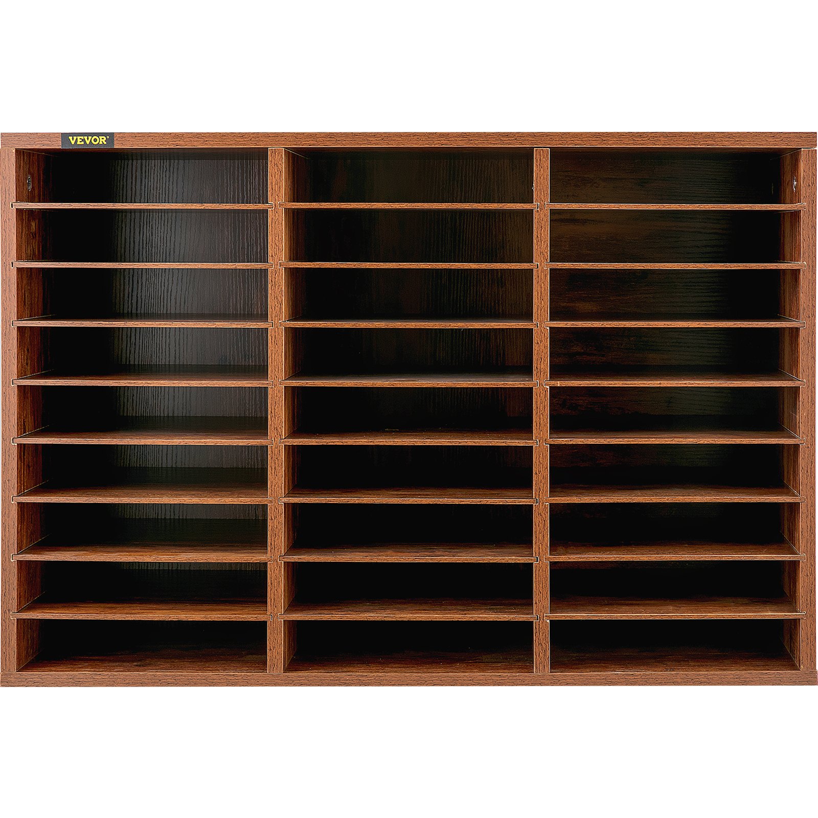 VEVOR Wood Literature Organizer File Sorter Paper Storage Holder 27 Slots White main image 0