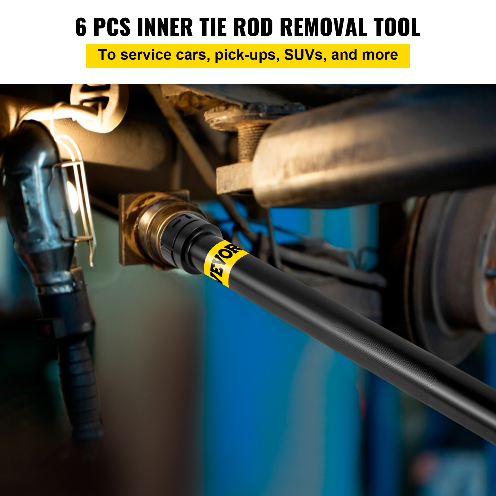 VEVOR Inner Tie Rod Tool Kit, 6 Pcs Tie Rod Removal Tool, 5 Pcs Crowfoot Adapters Master Inner