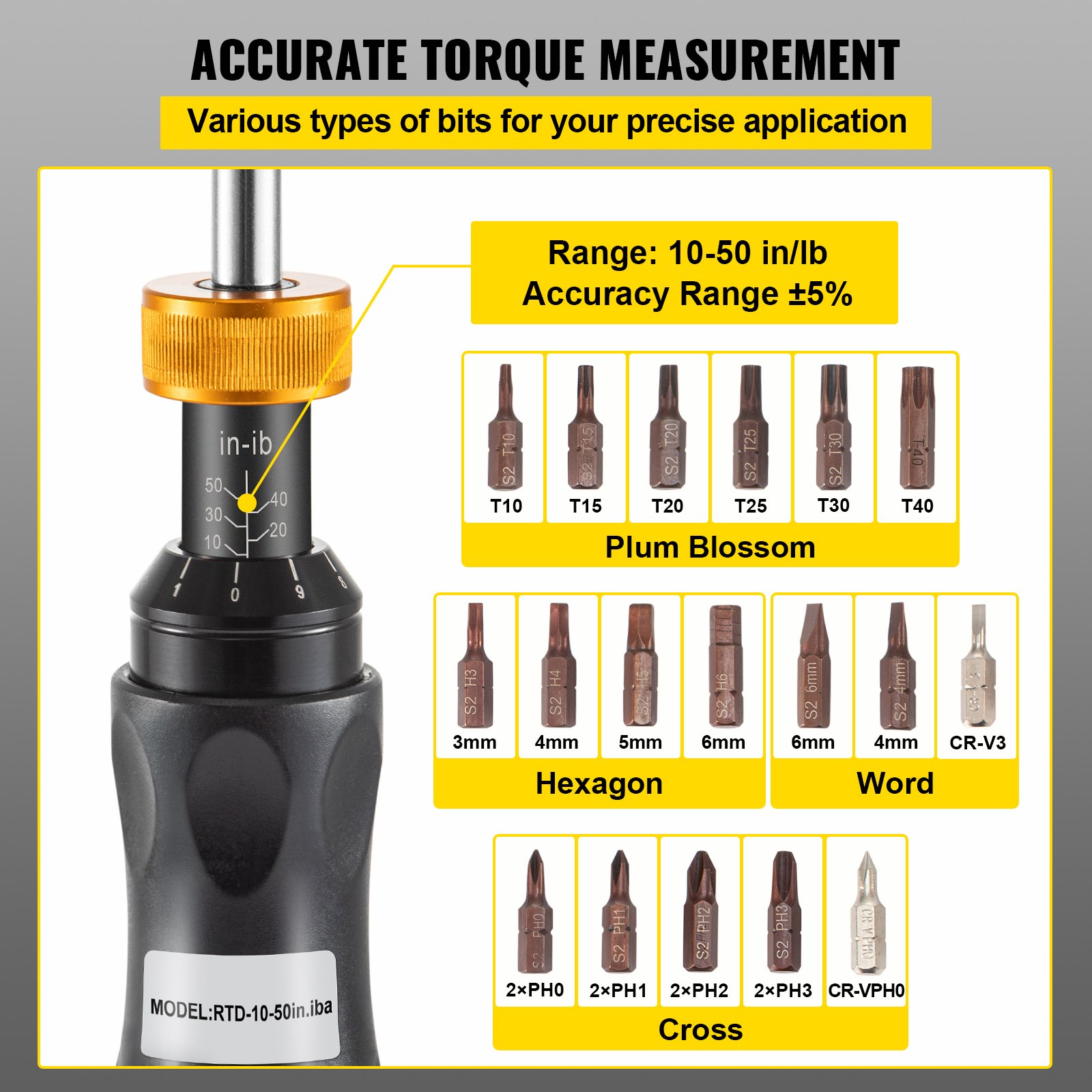 VEVOR Optics Torque Wrench Mounting Kit Handheld Torque Limiting
