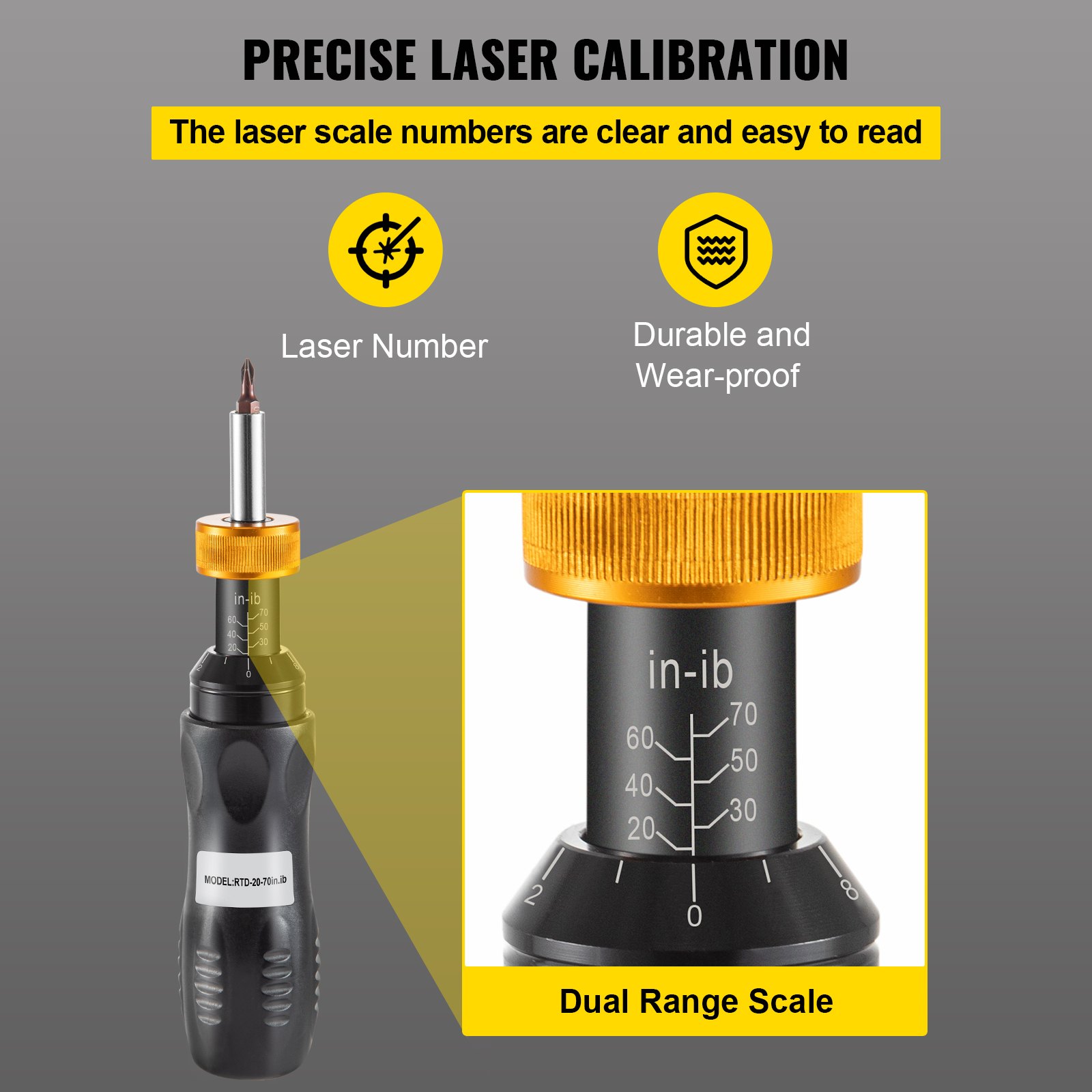 VEVOR Torque Screwdriver, 1/4" Drive Screwdriver Torque Wrench, Torque