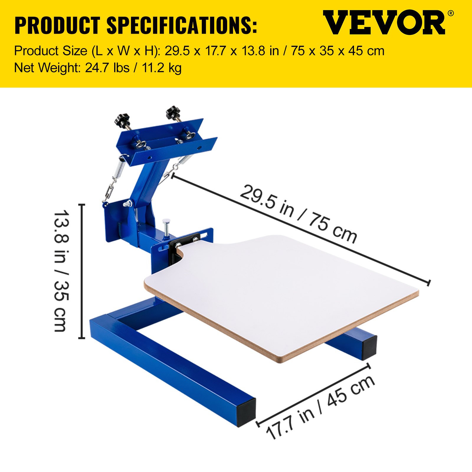 VEVOR Screen Printer 1 Color 1 Station Silk Screen Printing Kit 55x45cm