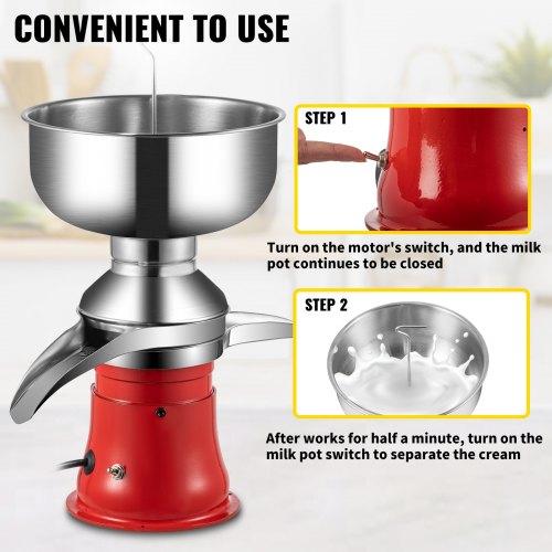 VEVOR Milk Cream Centrifugal Separator, Stainless Steel Electric Cream