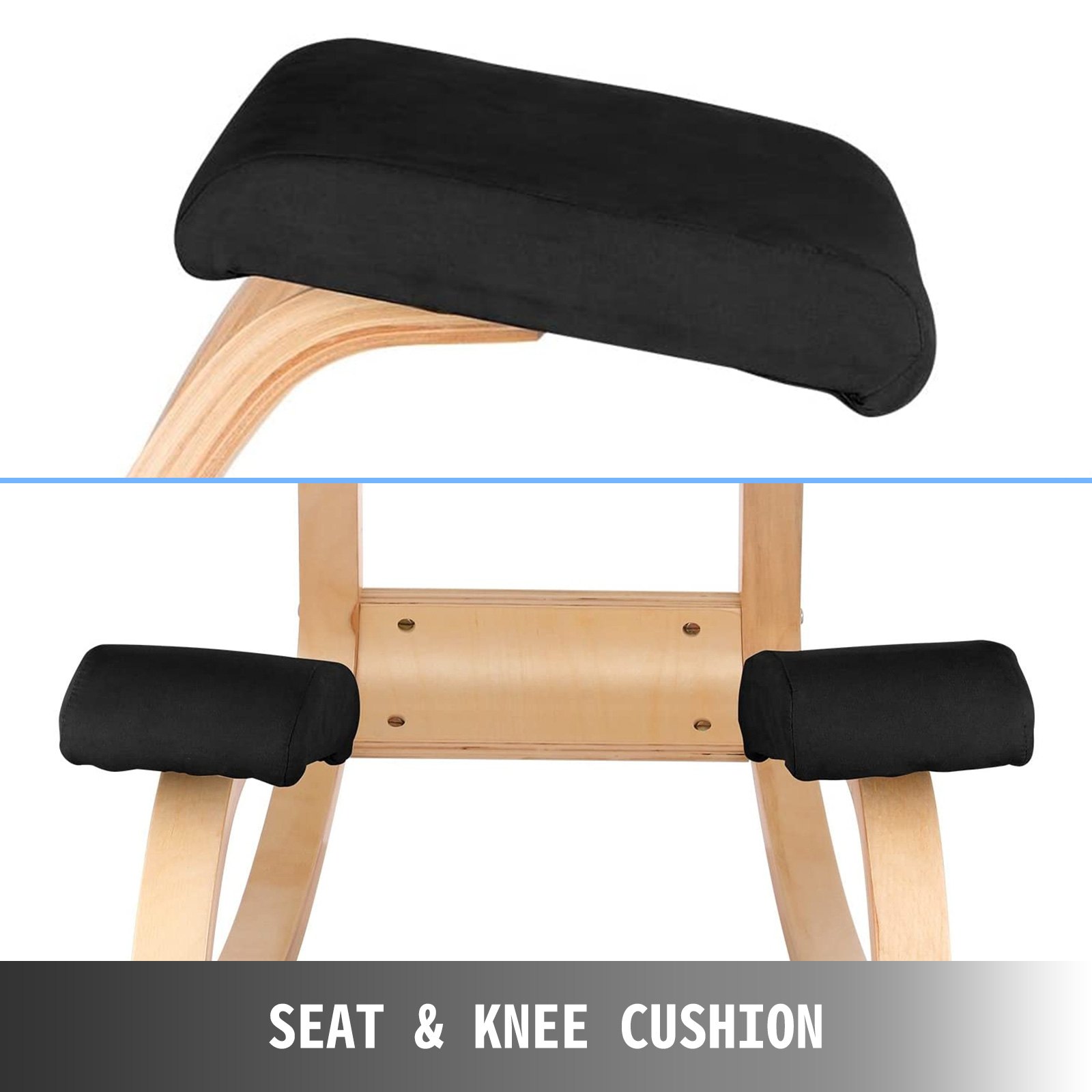 VEVOR Wooden Ergonomic Kneeling Chair Memory Seat Cushion Relieving