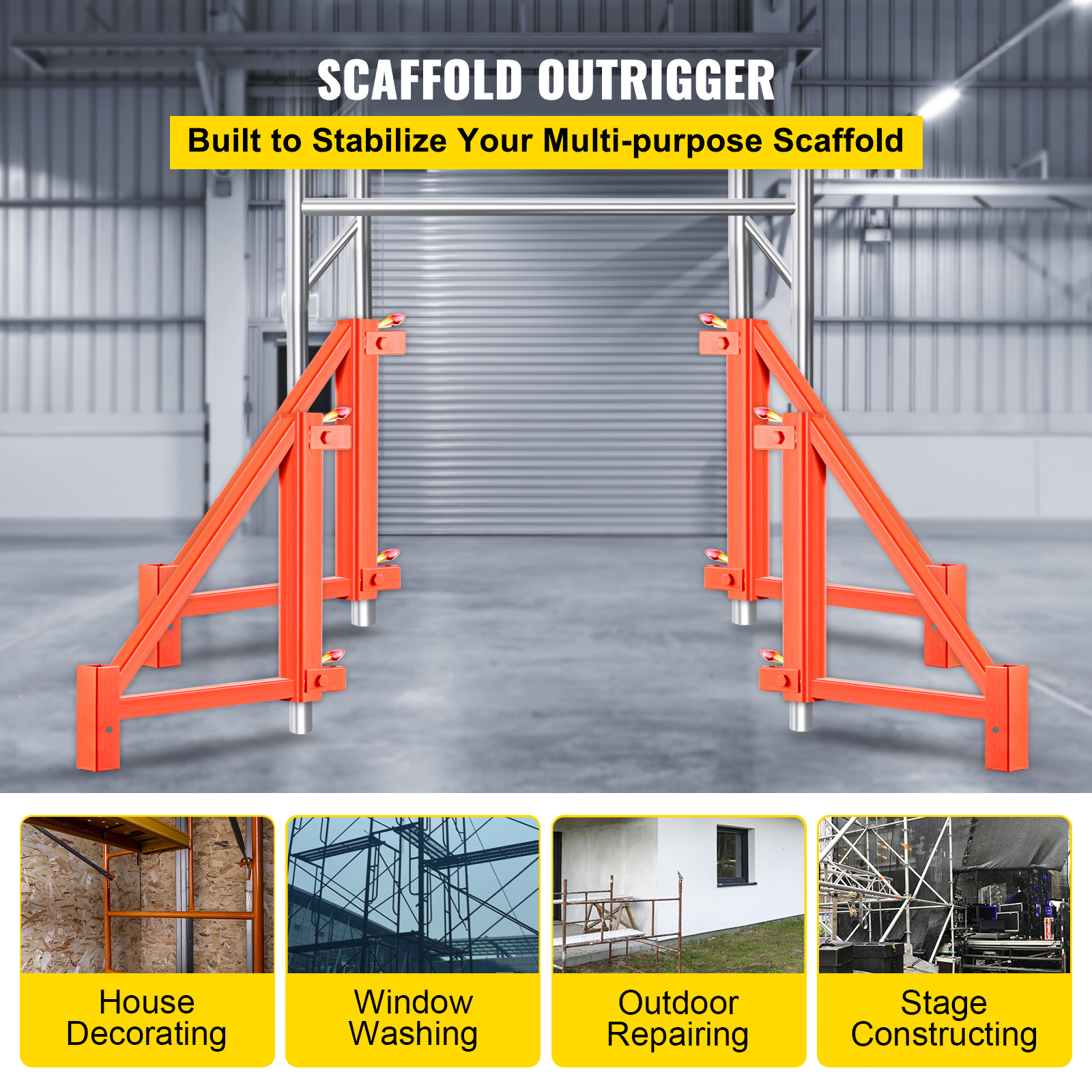 VEVOR Scaffold Outrigger, 18" x 18" x 24" Scaffolding Outriggers, 4