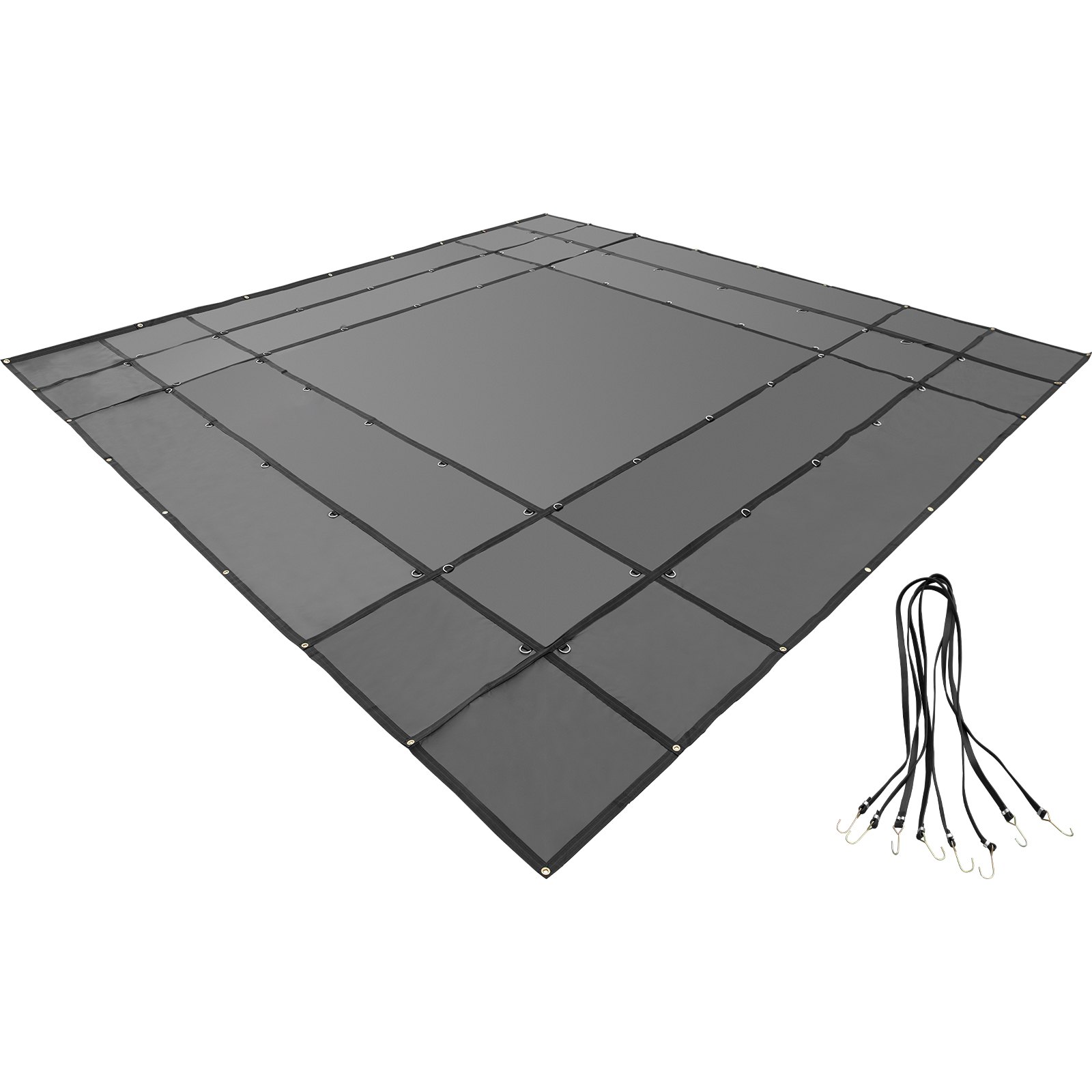 VEVOR Flatbed Tarps, 18OZ Flatbed Truck Tarp, 16x16 Ft Polyethylene