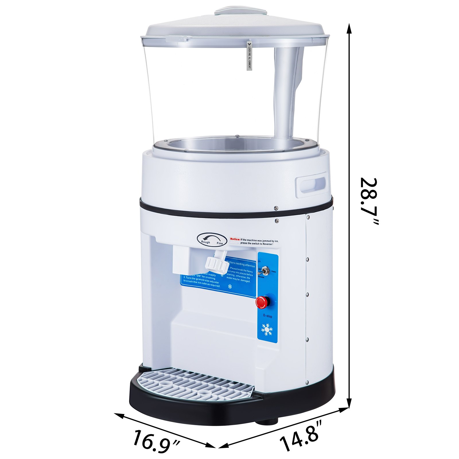 Vevor 110v Commercial Ice Shaver Crusher 1100lbs H With 17 6 Lbs Hopper 350w Tabletop Electric