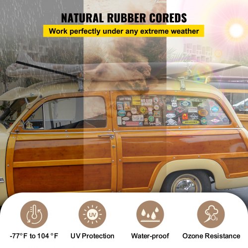VEVOR Rubber Bungee Cords, 53 Pack 21" Long, Weatherproof Natural