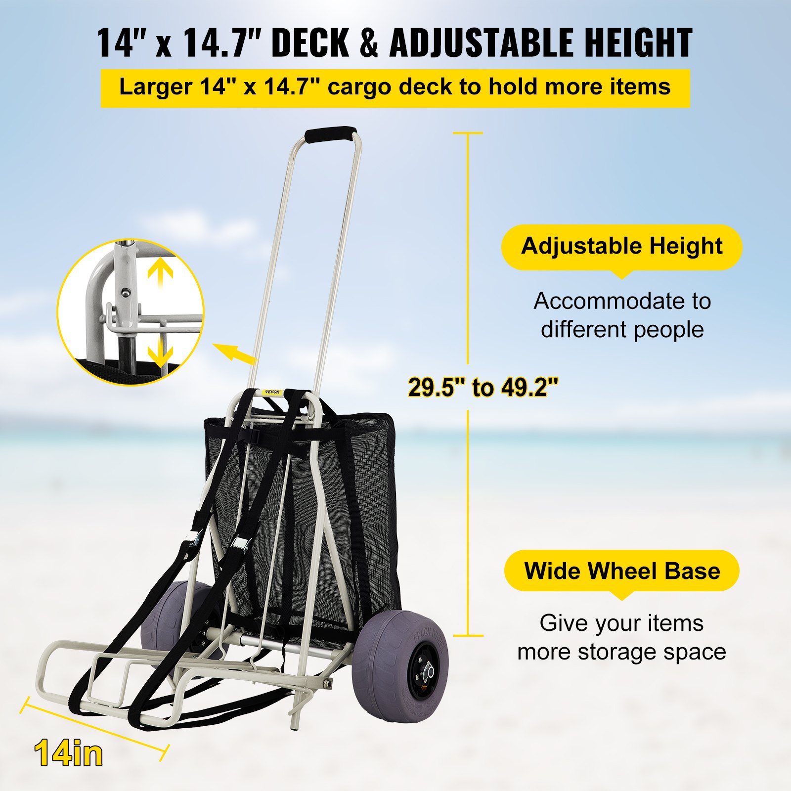 VEVOR Beach Carts for The Sand, w/ 10