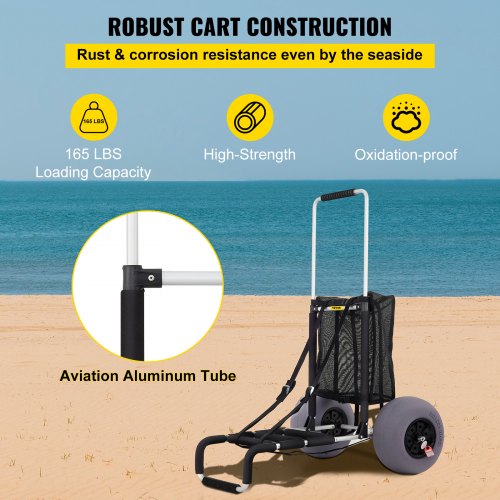 VEVOR Beach Cart Beach Wagon for Sand TPU 23