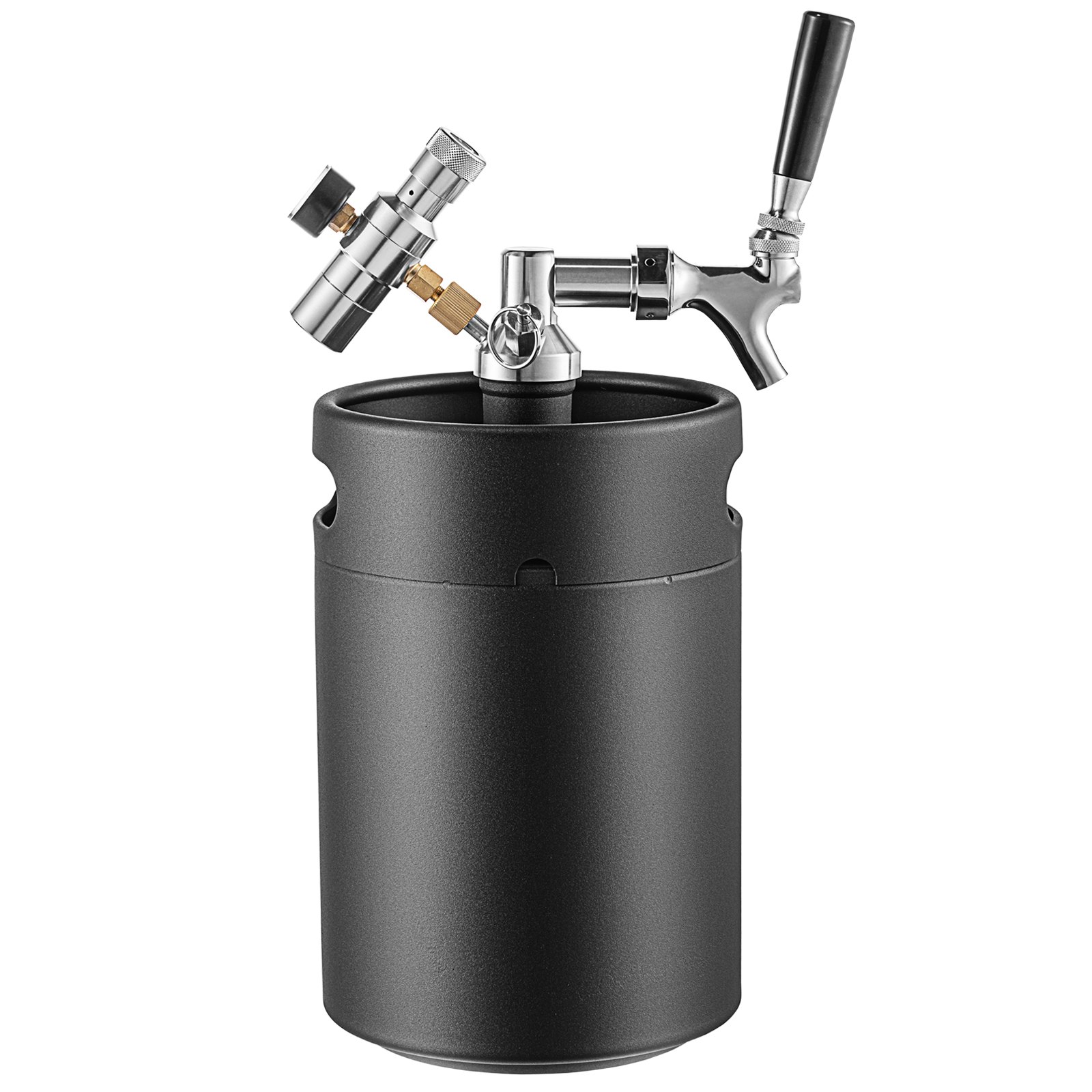 VEVOR Beer Growler Tap System, 170Oz Mini Keg, 5L Pressurized Beer Growler, 304 Stainless Steel