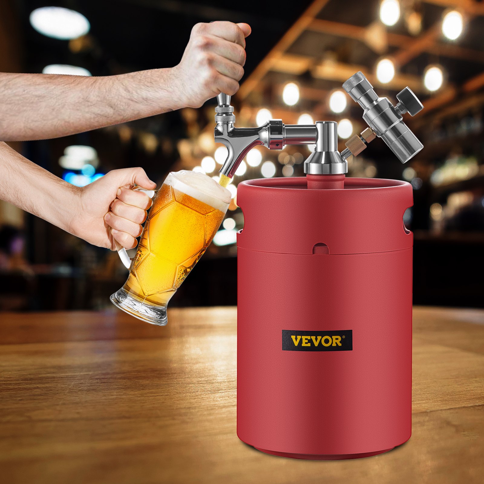 VEVOR VEVOR Beer Growler Tap System, 170Oz Mini Keg, 5L Pressurized
