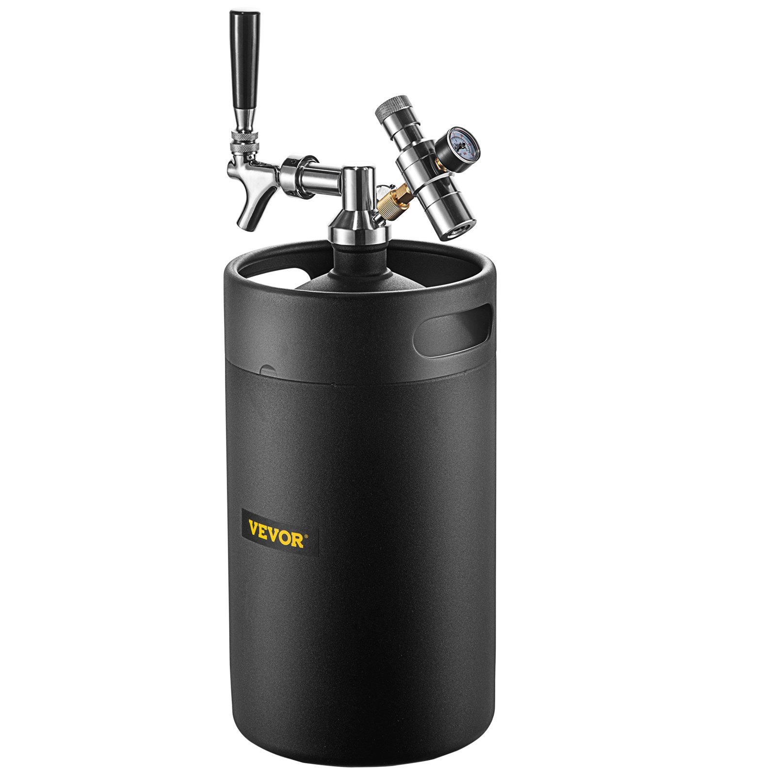 VEVOR Beer Growler Tap System, 270Oz Mini Keg, 8L Pressurized Beer Growler, 304 Stainless Steel