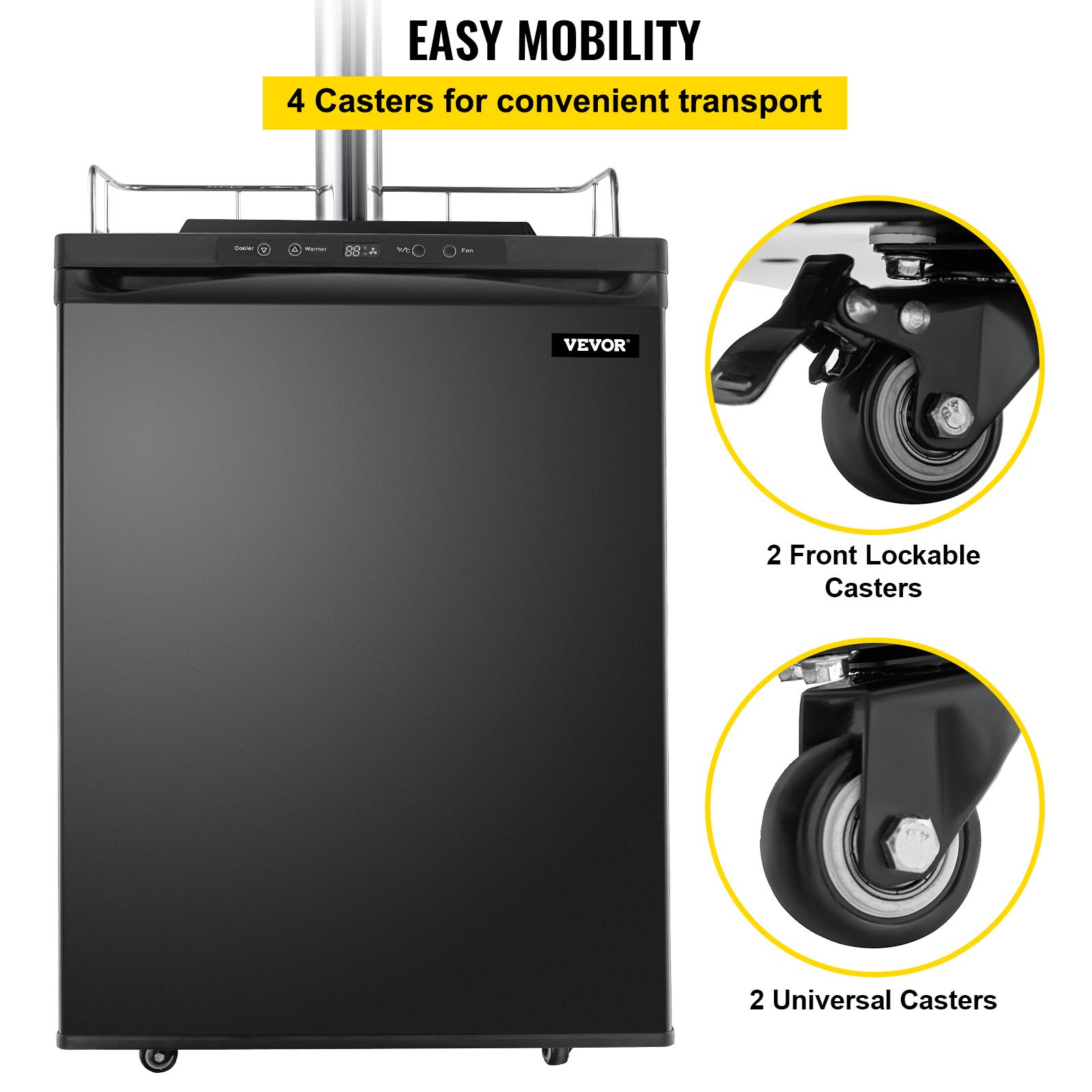 VEVOR Kegerators Beer Dispenser, Full Size Beer Kegerator Refrigerator