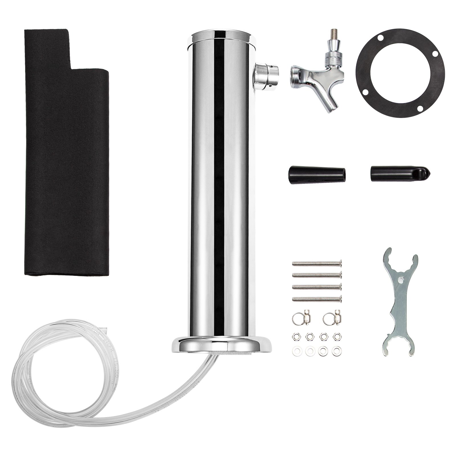 VEVOR Beer Tower, Single Faucet Kegerator Tower, Stainless Steel Draft