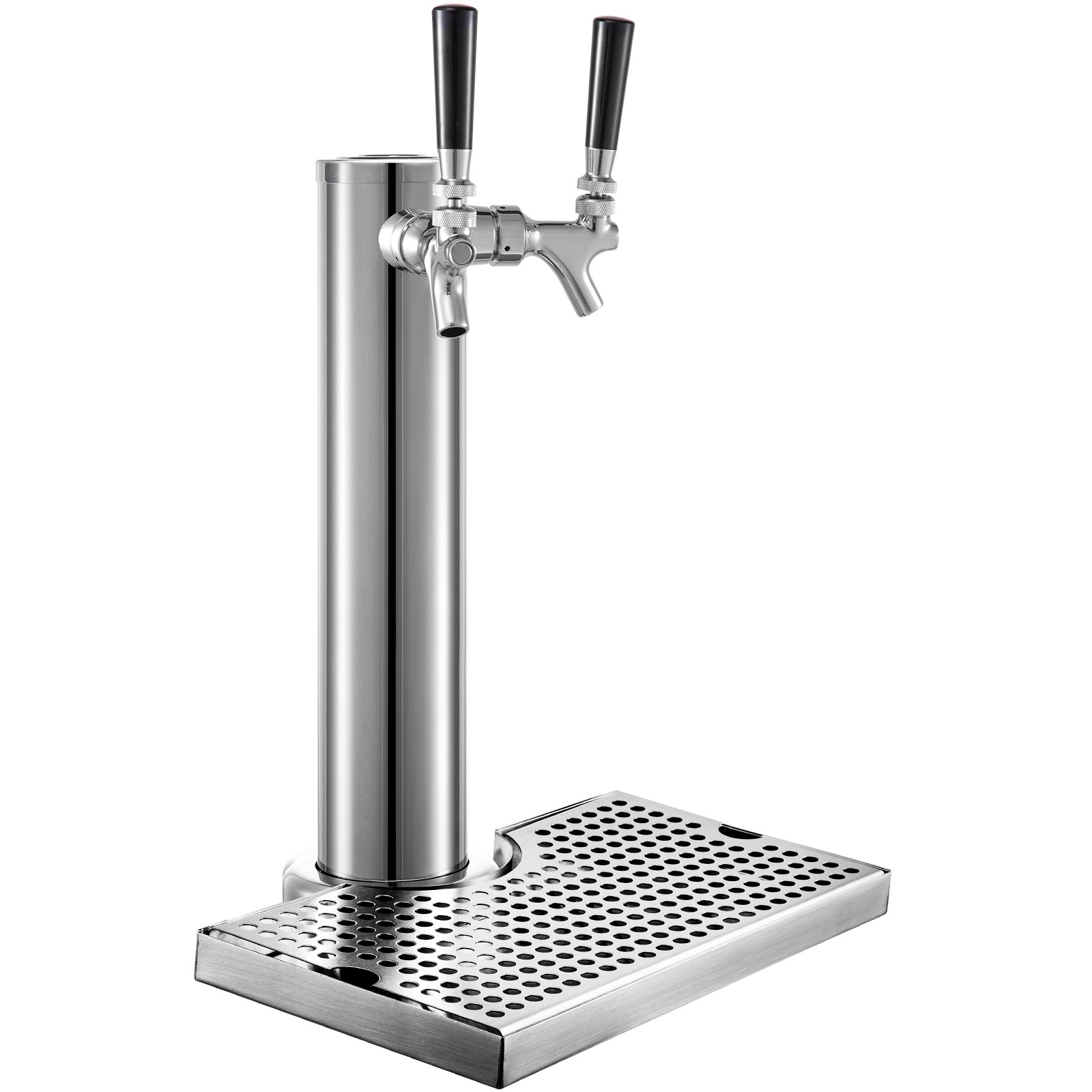 VEVOR Beer Tower, Dual Faucet Tap Kegerator Tower, Stainless Steel