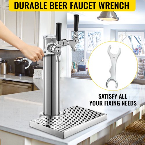 VEVOR Kegerator Tower Kit, Double Tap Beer Conversion Kit, No Tank Keg ...