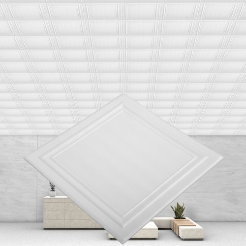 VEVOR Foam Ceiling Tiles, 19.7" x 19.7" Glueup Ceiling Tiles, 50 pcs