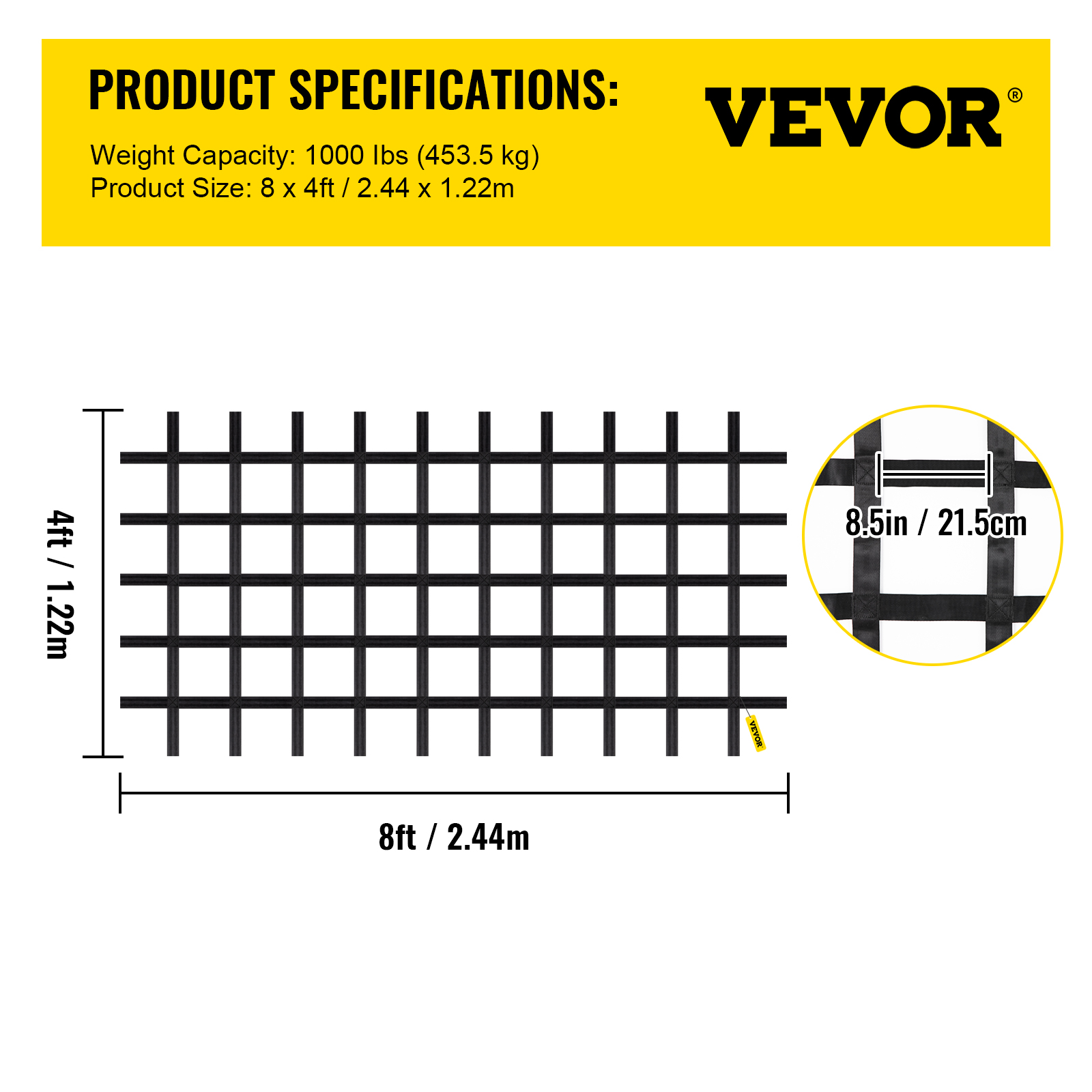Vevor Climbing Cargo Net 8 X 4 Playground Climbing Net Polyester