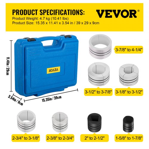 VEVOR Hydraulic Exhaust Pipe Expander, 15/8" to 41/4" size, 10 T