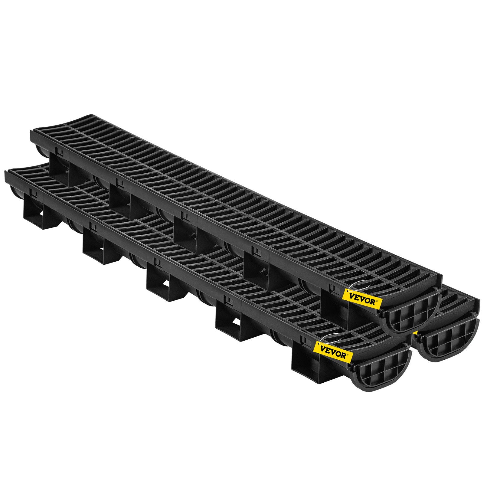 VEVOR Trench Drain System, 5.7x3.1x39-Inch HDPE Drainage Trench,Channel ...