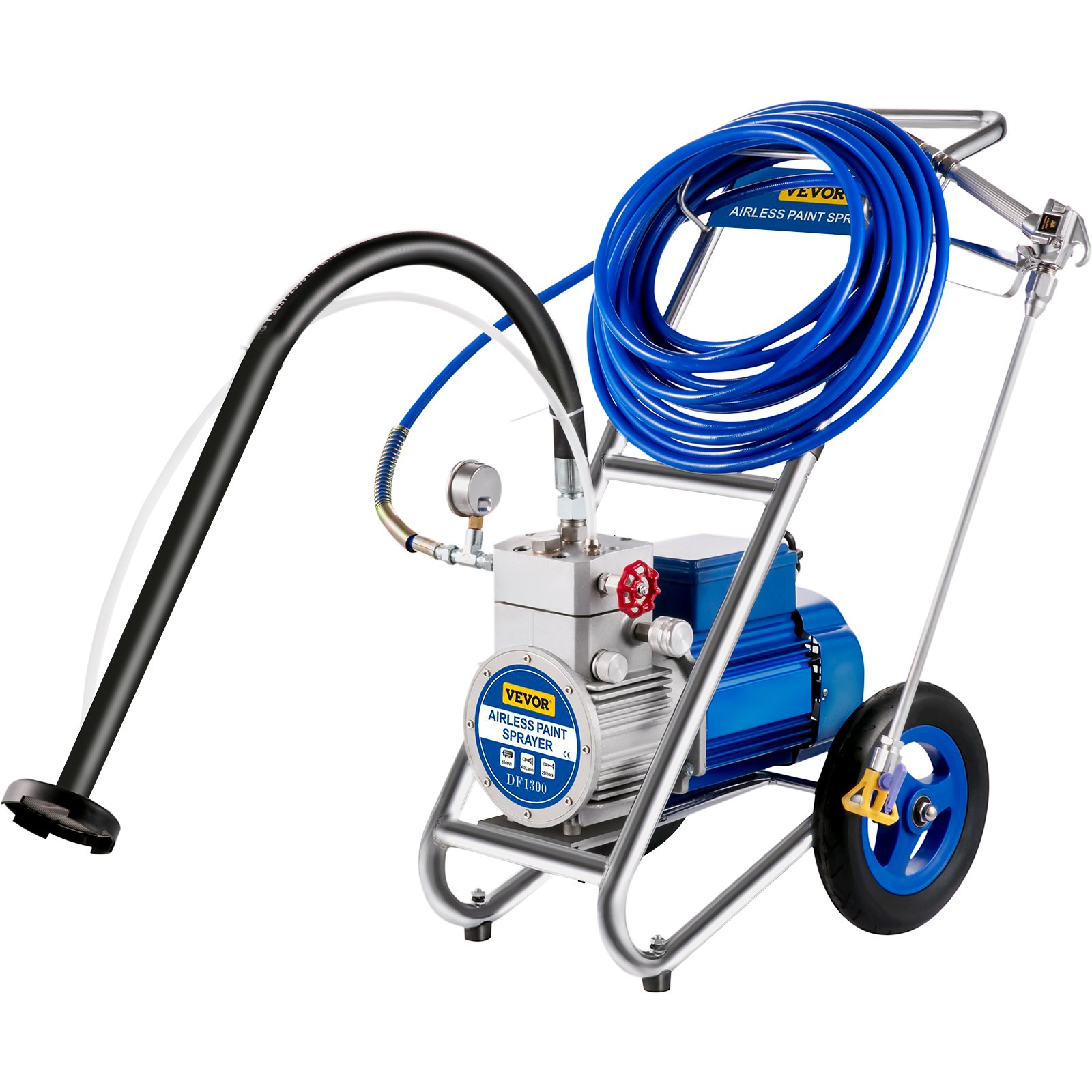 VEVOR Airless Paint Sprayer, 1500W High Efficiency Cart Airless Paint
