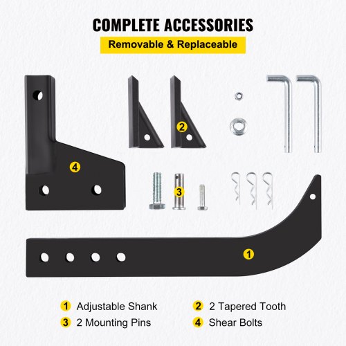 VEVOR Hitch Mounted Ripper Box Scraper 18" Shank Fit for 2" Receiver Adapters VEVOR US
