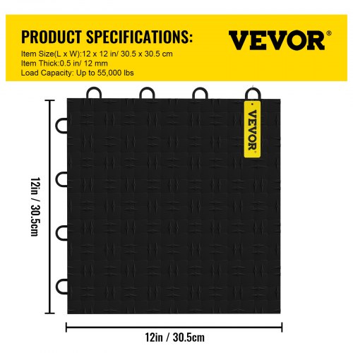 VEVOR VEVOR Garage Tiles Interlocking Garage Floor Covering Tiles 12x12 ...