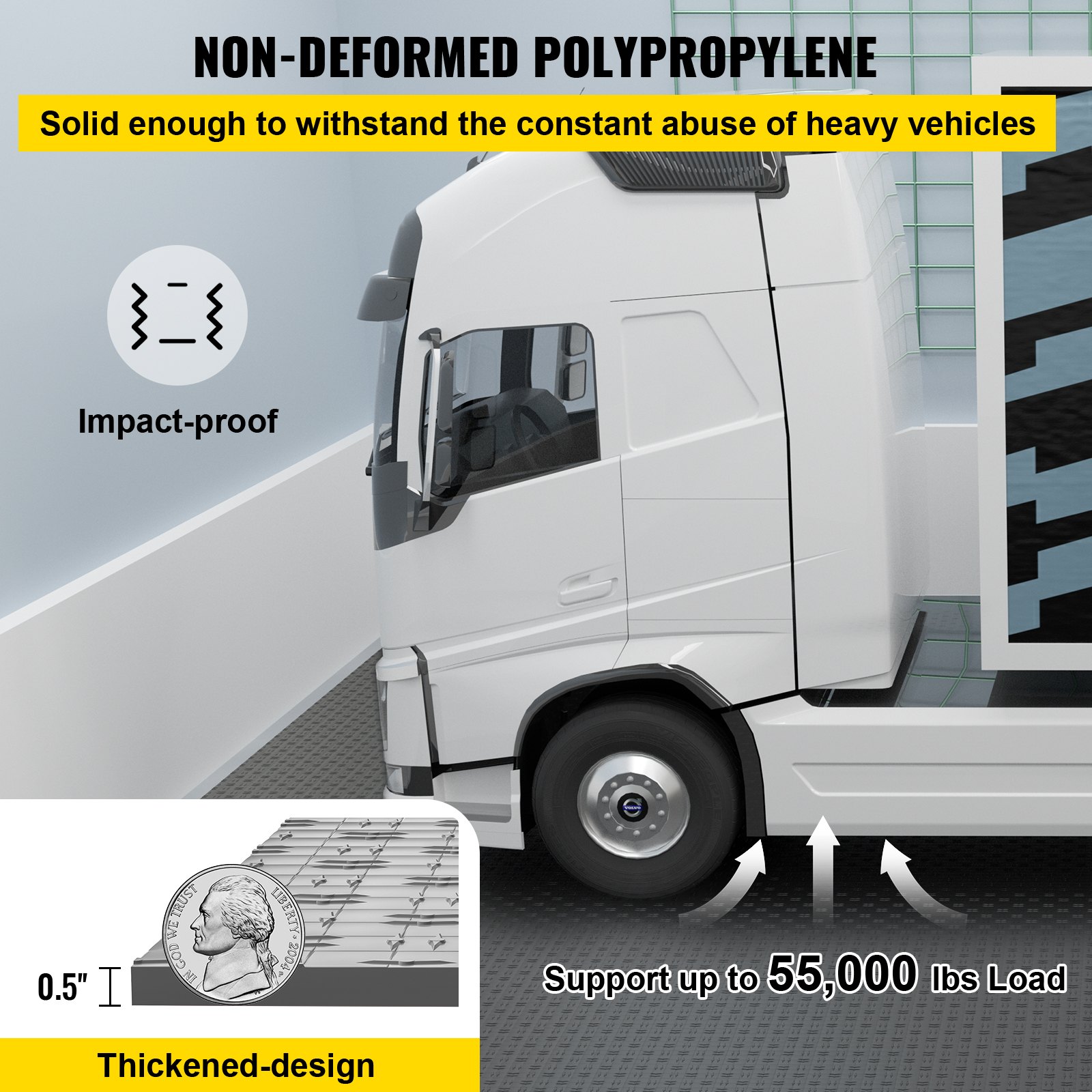 Baldosas Para Garaje VEVOR Entrelazadas 12x12 Pulgadas - Pack De 25, Color Gris Grafito, Antideslizantes
