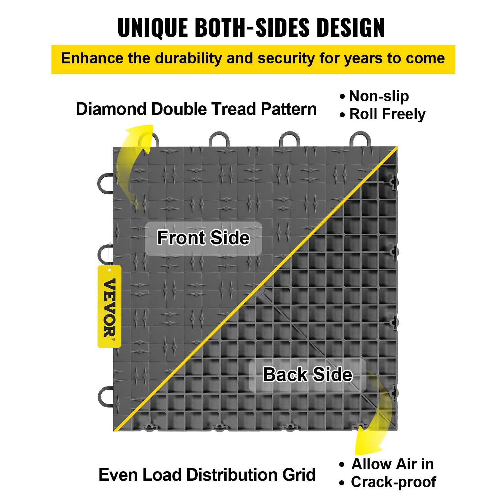 VEVOR VEVOR Garage Tiles Interlocking Garage Flooring Tiles 12"x12" 50