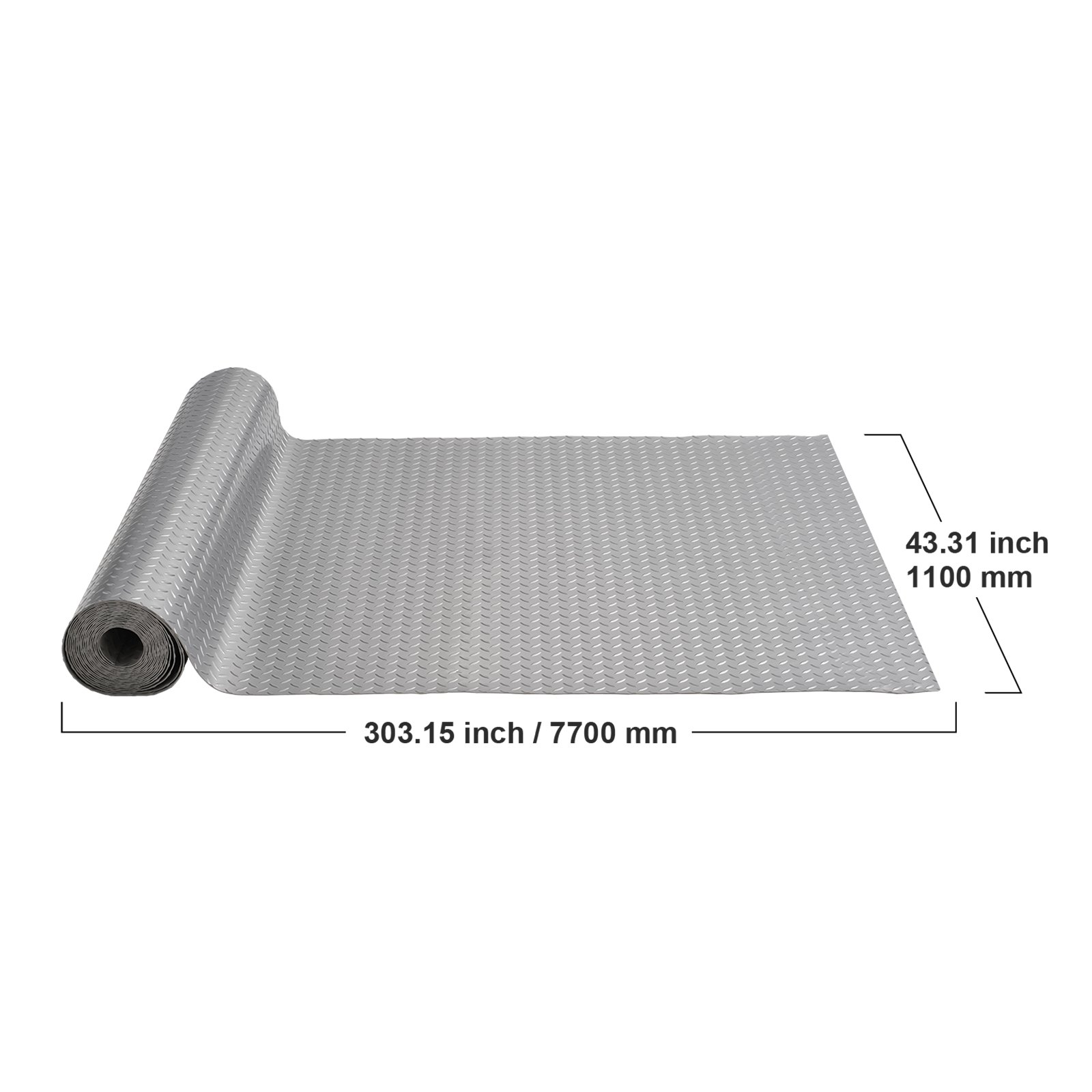 VEVOR Garage Floor Mat 25.5 x 3.6 Ft Garage Flooring 2.5mm Thickness