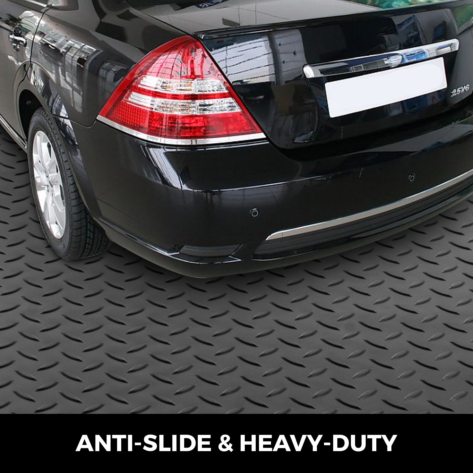 VEVOR Garage Floor Mats 2 Rolls 17 x 3.6 Ft Garage Mat 2.5mm Thickness Black Garage Flooring PVC