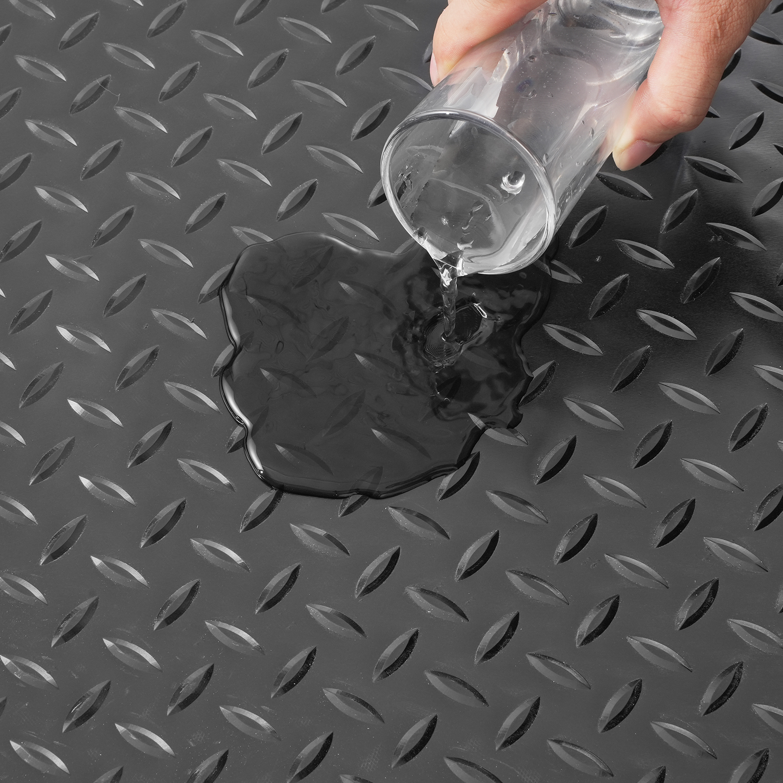 2 Rolls 17x3.6ft Garage Floor Mat AntiSlip Floor Protector Covering Mats Black VEVOR US