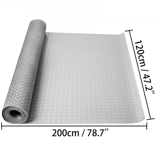 VEVOR Garage Floor Mat Garage Flooring Roll 3.9x6.5ft AntiSlip Silver PVC Vinyl VEVOR US