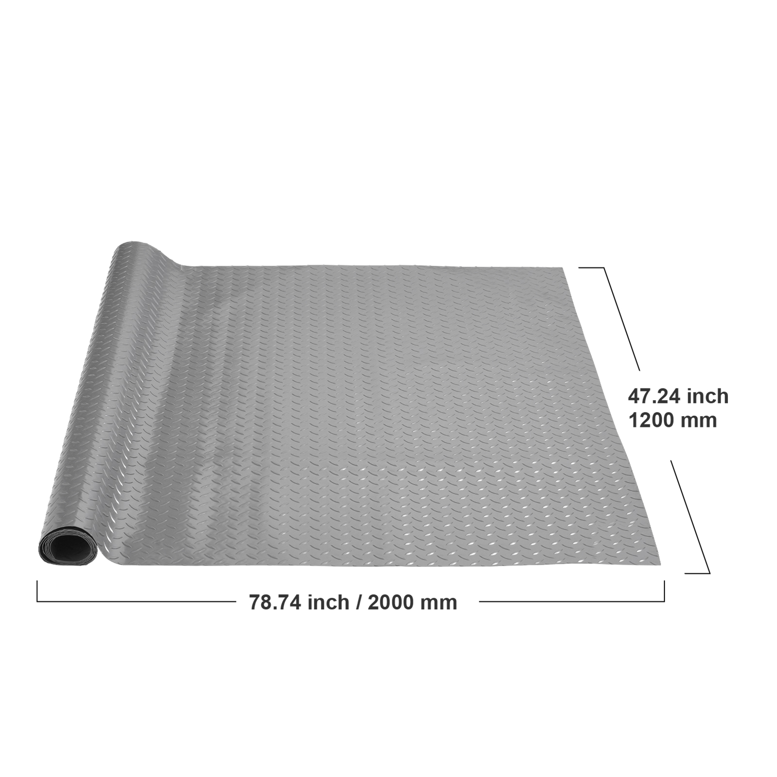 VEVOR Garage Floor Mat Garage Flooring Roll 3.9x6.5ft AntiSlip Silver PVC Vinyl VEVOR US