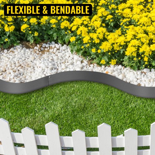 VEVOR Steel Lawn Edging, 5PCS Metal Landscape Edging, 5"x39" Garden