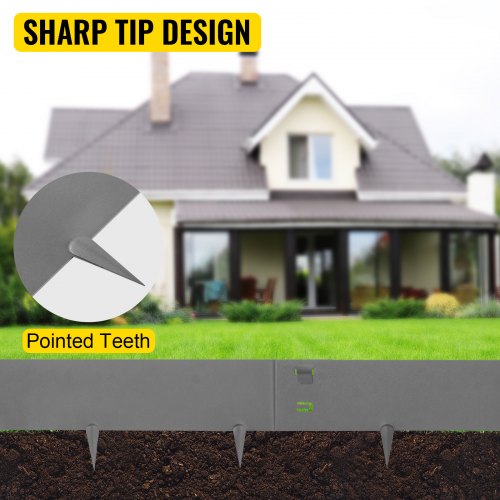 VEVOR Steel Lawn Edging, 5PCS Metal Landscape Edging, 5"x39" Garden