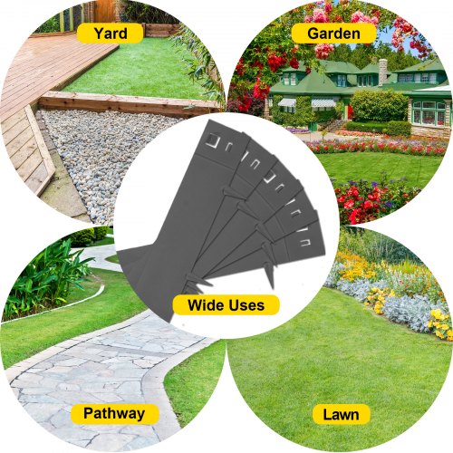 VEVOR Steel Lawn Edging, 5PCS Metal Landscape Edging, 5"x39" Garden