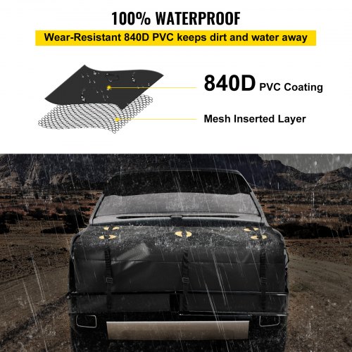 VEVOR Hitch Cargo Carrier Bag, Waterproof 840D PVC, 48