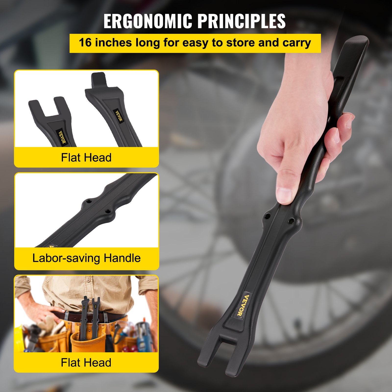 VEVOR VEVOR Tire Changing Tool, 16 Inch Tire Iron Set, 2pcs Motorcycle