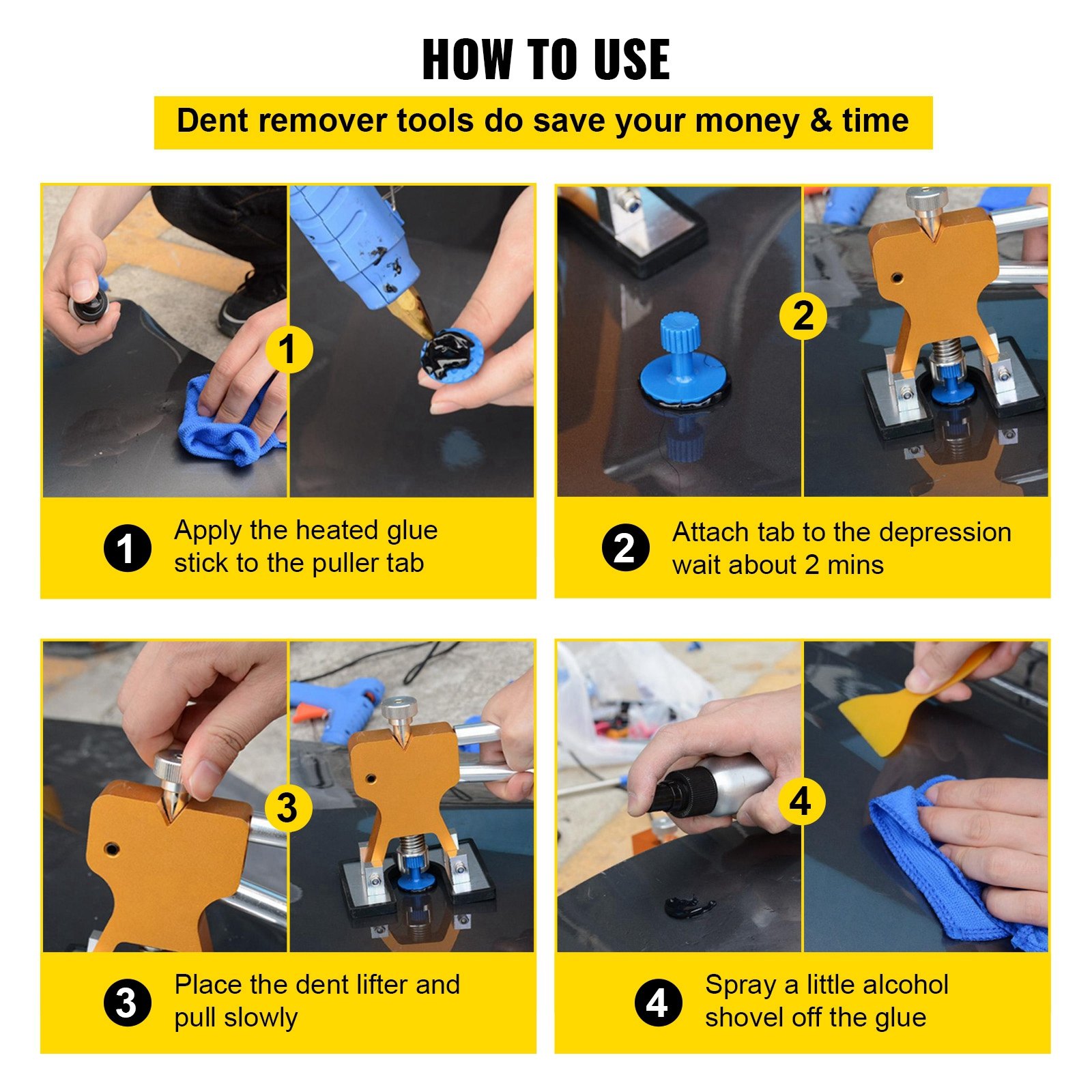 VEVOR Dent Removal Tool, 60 Pcs Paintless Dent Repair Tools, Puller and