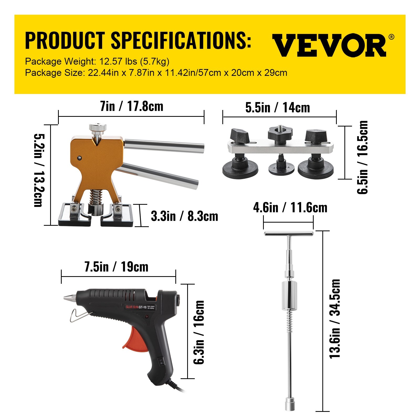VEVOR Paintless Dent Removal Rods, 68 PCS Paintless Dent Repair Tools